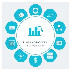 Fototapeta na wymiar business, money, charts Infographic Circle fill Icons Set. Contains such Icons as business, website, elements, background, pattern, illustration, banner and more. Fully Editable. Pixel Perfect