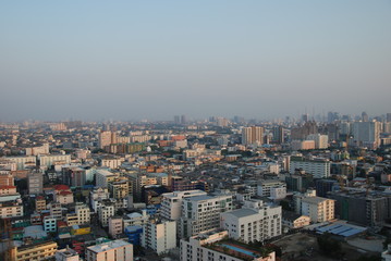 Naklejka na ściany i meble Panorama of Bangkok, capital city of Thailand