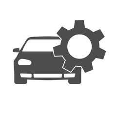 car repair. gear and auto. concept of car repair. vector illustration on white background