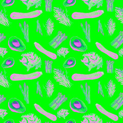 Vegetables Seamless Pattern. Repeatable Pattern with Healthy Food. 