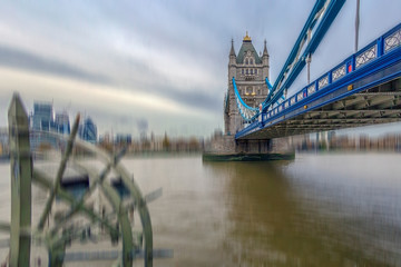 Fish Eye view with London architecture from Tower Bridge