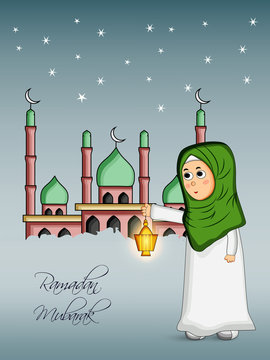 Illustration of Muslim festival Eid/Ramadan background