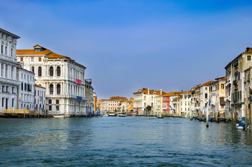 Grand Canal in Venice, Italy. Color toning used