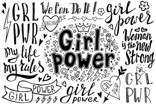 Girl power quotes and illustrations