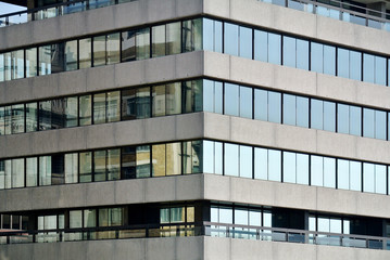 glass facade detail of modern building,