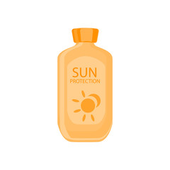 Sun protection cream tube. Sunscreen icon. Vector Illustration - 202165150