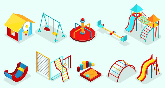 Isometric Playground Elements Set