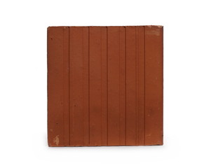 Perforated red brick isolated on white background