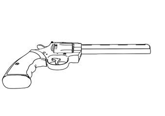 outline of a gun vector.