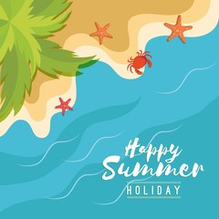 Summer background, on top view sea background