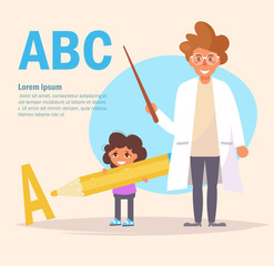 Logopedist Vector. Cartoon.