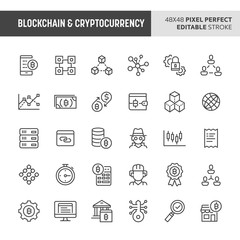 Blockchain & Cryptocurrency Vector Icon Set