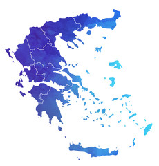 Griechenland Karte Aquarell