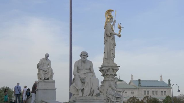 Goddess Athena and other sculptures