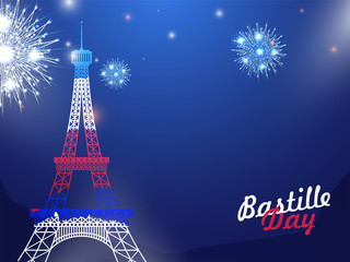 Happy Bastille Day celebration background.