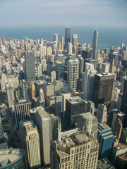 Fototapeta na wymiar view above chicago city