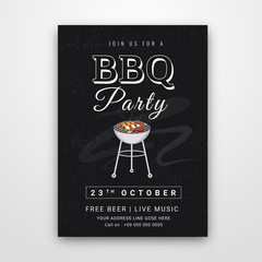 Barbecue Poster, Flyer, Template, Menu Card or Invitation Design. - obrazy, fototapety, plakaty