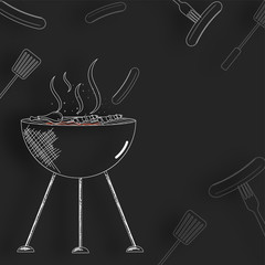 Barbecue Poster, Flyer, Template or Invitation Design.