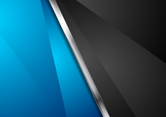 Contrast blue and black background with metallic stripe