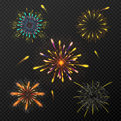 Abstract colorful fireworks background.