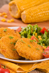 Corn burgers. 