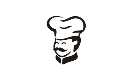Cute Mustache Chef Hat cartoon logo design inspiration