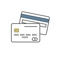 Credit card. Single line icon on white background. Vector illustration.