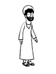 apostle of Jesus with halo character vector illustration design