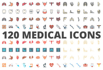 Medicine colored flat icon vector
