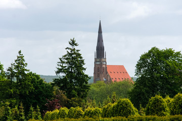 Fototapeta na wymiar Old church building in town Chojna in western Poland - former Koenigsberg in Neumark, Germany.