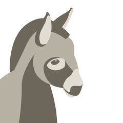donkey head  vector illustration flat style profile