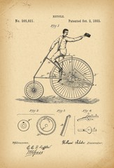 1883 Patent Velocipede Bicycle history  invention