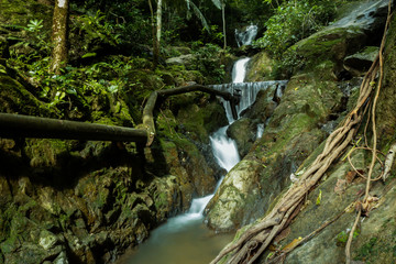 Waterfall Ton Sai in the forest phuket Thailand. Tropical zone Thailand Southern