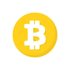 Bitcoin cryptocurrency trading flat icon vector