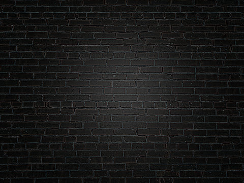 the old dark black brick wall texture