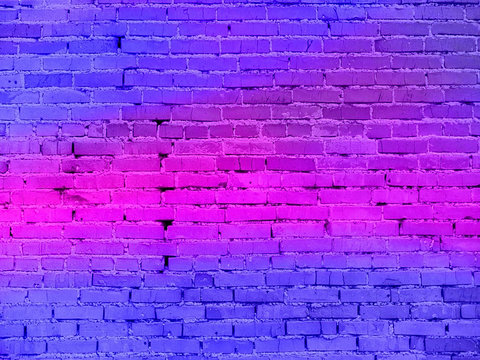 real neon light on the brick wall