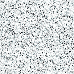 Splatter, splash vector seamless repeat pattern. Black, white, grey hand drawn painted chaotic spots, uneven dots, spray, blobs, drops, specks, flecks texture, background.
