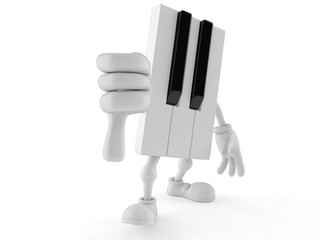 Piano character with thumbs down gesture