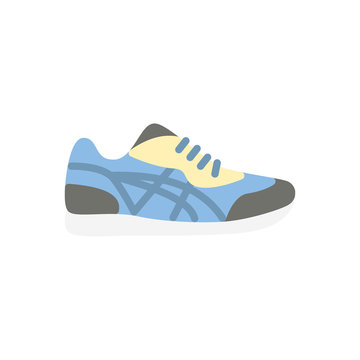 Sport sneakers shoes clothes flat icon vector