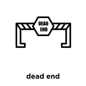 Dead End Icon Isolated On White Background