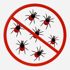 Fototapeta premium 3D Render of Prohibition Sign with Tick