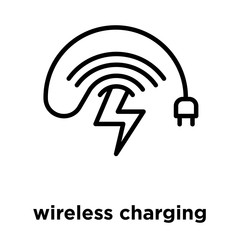 wireless charging icon isolated on white background