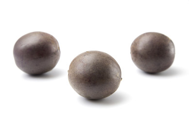 Uncut Passion Fruit on a White Background