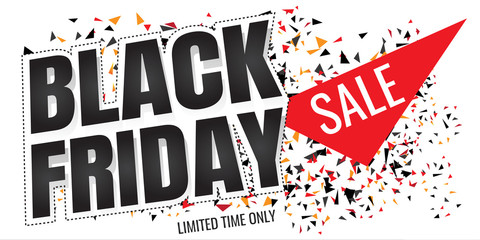Black Friday sale banner. Vector illustration on white background