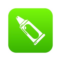Toothpaste tube icon green vector isolated on white background