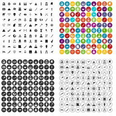 100 exhibition icons set vector in 4 variant for any web design isolated on white