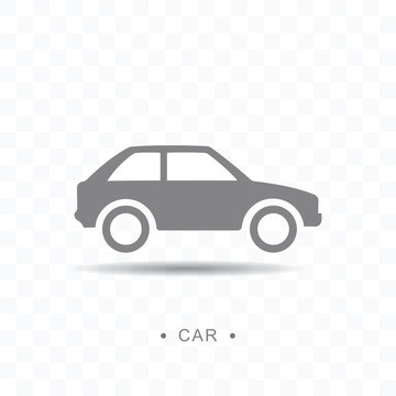 Car icon vector illustration on transparent background.