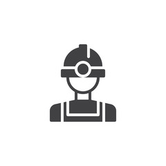 Obraz na płótnie Canvas Oil miner worker vector icon. filled flat sign for mobile concept and web design. Construction worker simple solid icon. Symbol, logo illustration. Pixel perfect vector graphics