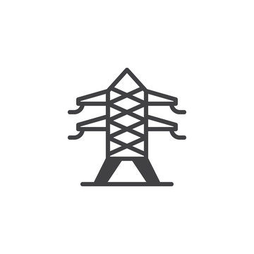 Electric tower vector icon. filled flat sign for mobile concept and web design. Electricity transmission tower simple solid icon. Symbol, logo illustration. Pixel perfect vector graphics