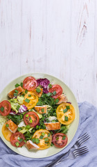 Vegetable salad with grilled chicken